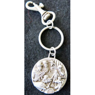PORTE CLEFS : porte clefs de la Légion Etrangère de diamètre 3,5 cm argenté