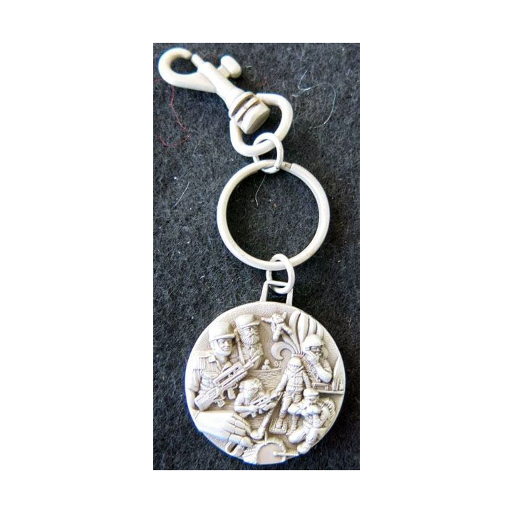 PORTE CLEFS : porte clefs de la Légion Etrangère de diamètre 3,5 cm argenté
