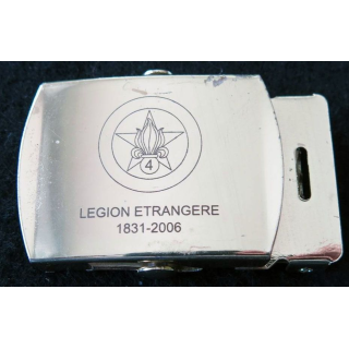 LEGION : Boucle de ceinture de pantalon 4° RE hauteur 3,7cm laiton argenté