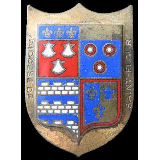 INSIGNE RELIGIEUX : Insigne métallique du Diocèse de Saint Flour en émail  J.S Planchot