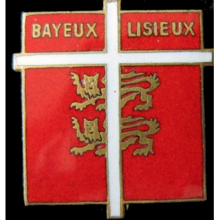 INSIGNE RELIGIEUX : Insigne métallique du diocèse de Bayeux Lisieux en émail Arthus Bertrand