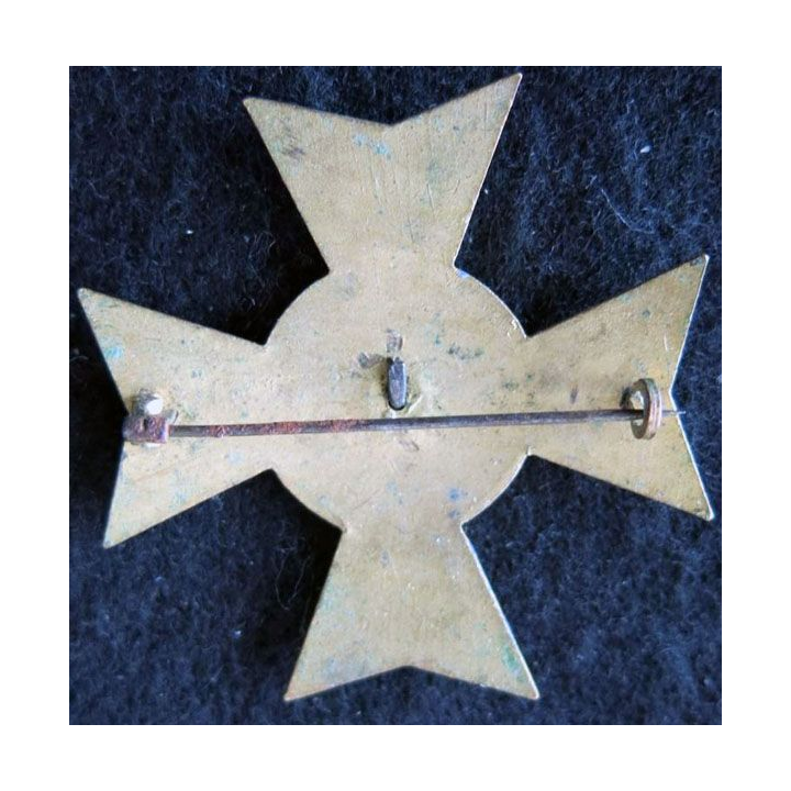 INSIGNE RELIGIEUX : Insigne métallique croix du diocèse d'Evreux en émail XIX° siècle