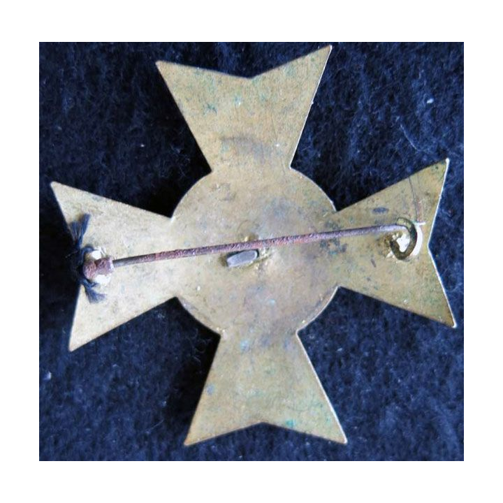 INSIGNE RELIGIEUX : Insigne métallique croix du diocèse d'Evreux en émail XIX° siècle