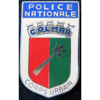 POLICE : Insigne métallique du corps urbain de la police nationale de Colmar de fabrication Drago Paris