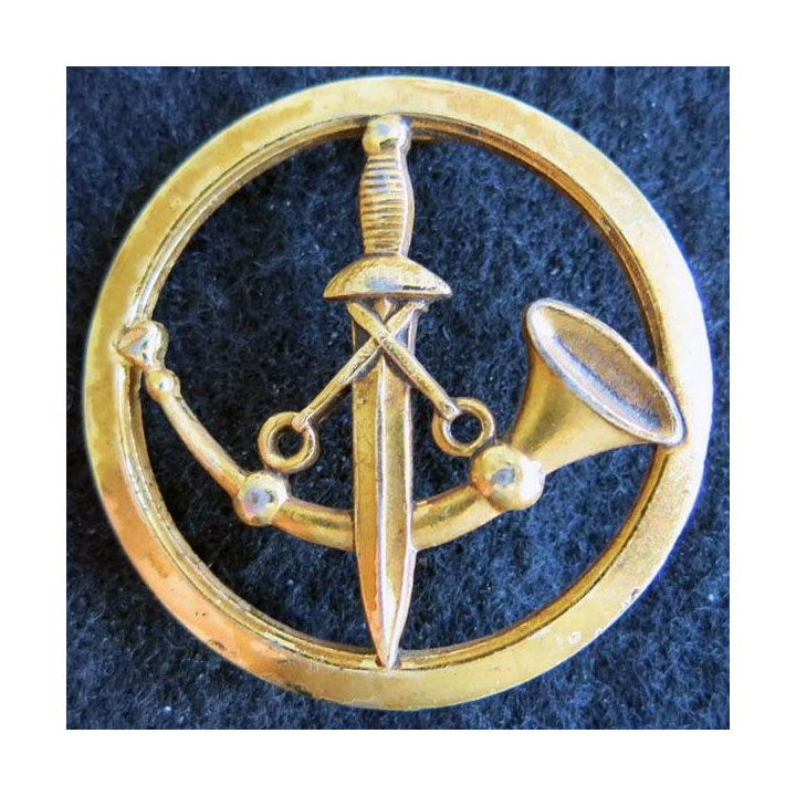 INSIGNE DE BÉRET : Insigne de béret de la Poste aux armées en métal doré fabrication L. Bichet