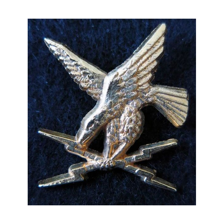 GE : Insigne métallique de brevet or de guerre électronique de fabrication Ballard