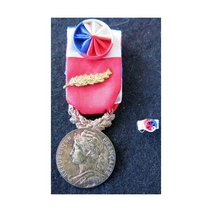 FRANCE : Médaille d'honneur du travail du ministère du travail grade or attribuée à E. Dubosc 1983 en coffret