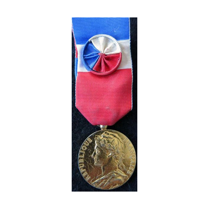 FRANCE : Médaille du travail du ministère du travail grade vermeil attribuée à E. Parisse en 1987