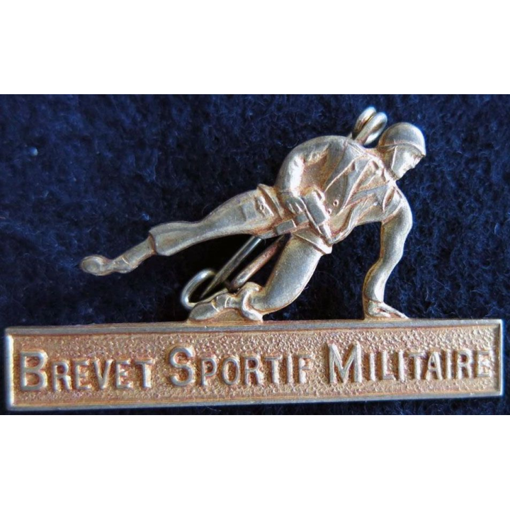 BSM : insigne métallique du brevet sportif militaire fabricant non marqué G. 1469 dos lisse