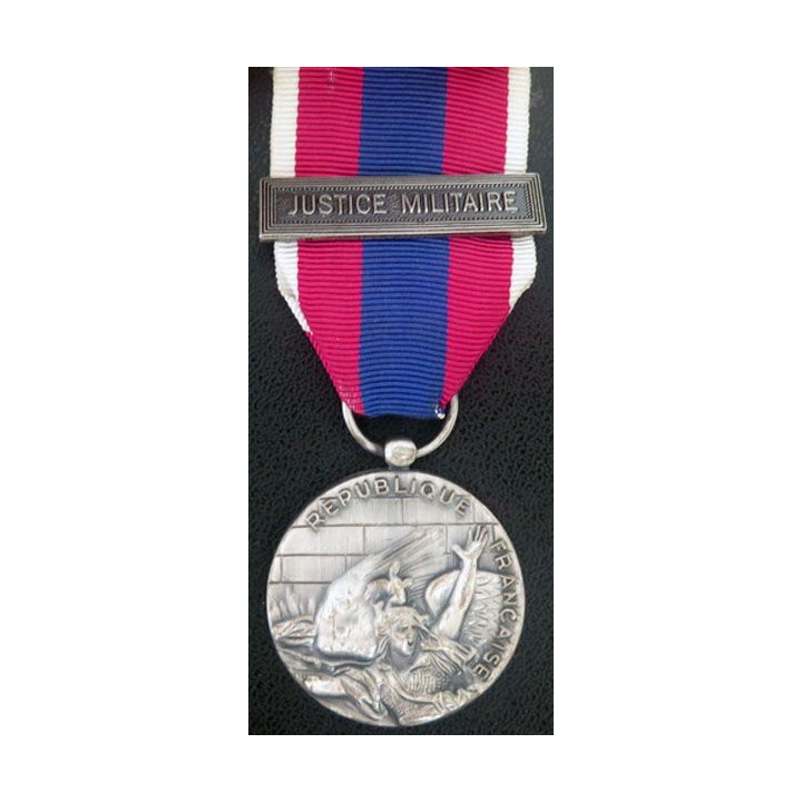 médaille  défense nationale modèle argent barrette "Justice militaire"