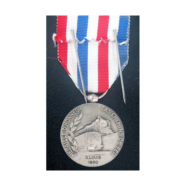Médaille d'honneur des chemins de fer attribuée en 1960 à A. Louis
