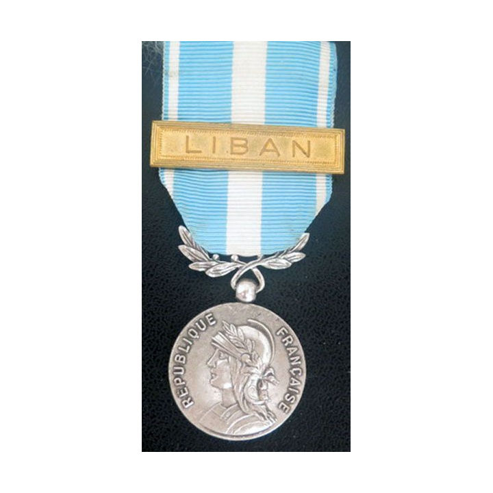 médaille d'outre mer agrafe " Liban " en métal argenté