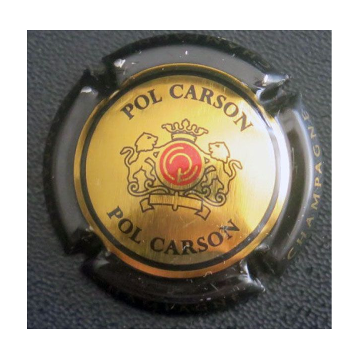 Capsule Muselet bouteille champagne Pol Carson n° 2 Or contour noir 