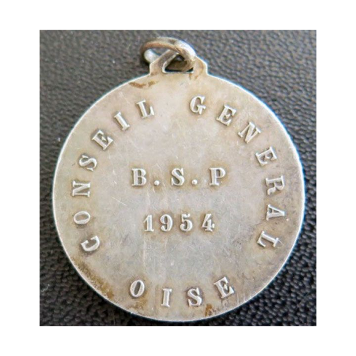 Médaille pendentif sportive du Conseil Génral de l'Oise B.S.P  1954