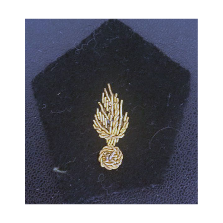 insigne de col : insigne tissu de col du corps des experts grenade cannetille