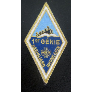 1° RG : insigne tissu du 1° régiment du génie sur scratch