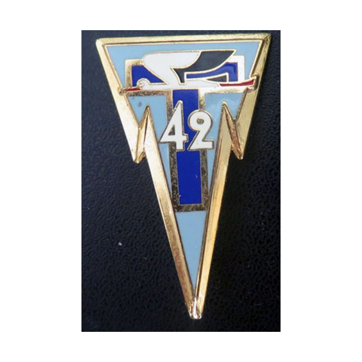 42° RT :  insigne du 42° régiment de transmissions Delsart H. 640