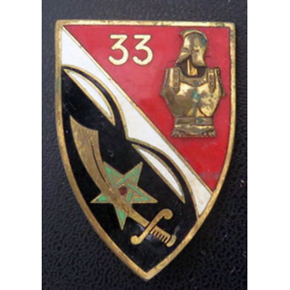 33° RG : insigne du 33° régiment du génie Drago G. 2093 en émail