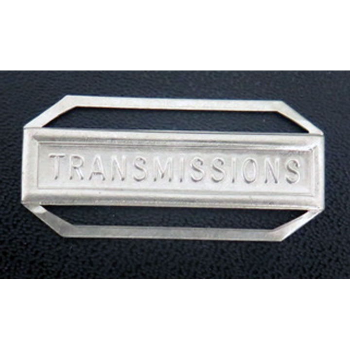 BARRETTE "transmissions" en métal argenté