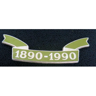 palme 1890-1990 sur fond vert clair de dimension 5,5 cm
