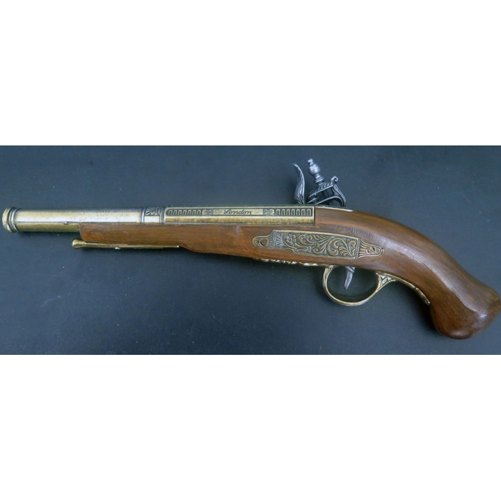 Pistolet de pirate Hadlex 1760 London en bois et métal 