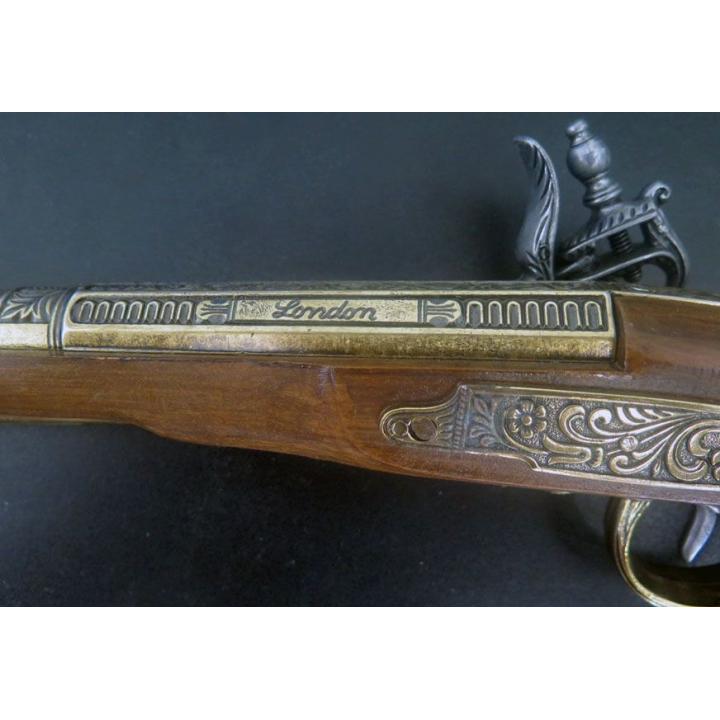 Pistolet de pirate Hadlex 1760 London en bois et métal 