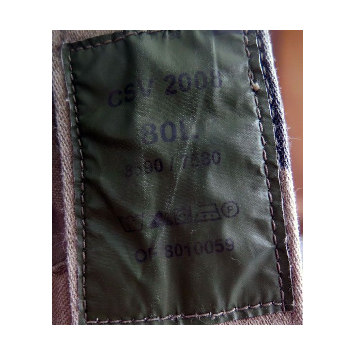 Pantalon de treillis camouflé vert armé taille 80 L de fabrication CSV 2008