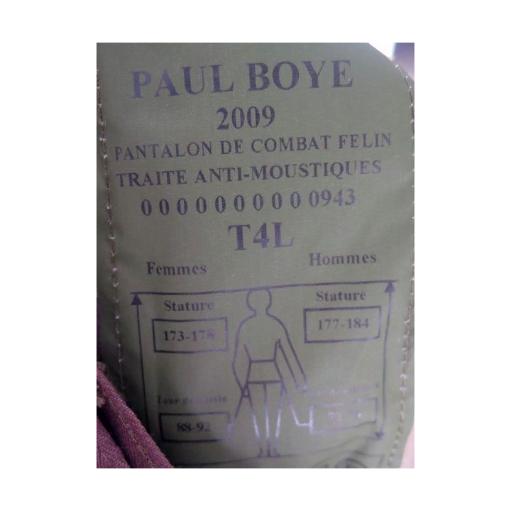 Pantalon de combat type Félin taille T4 L camouflée Paul Boye 2009