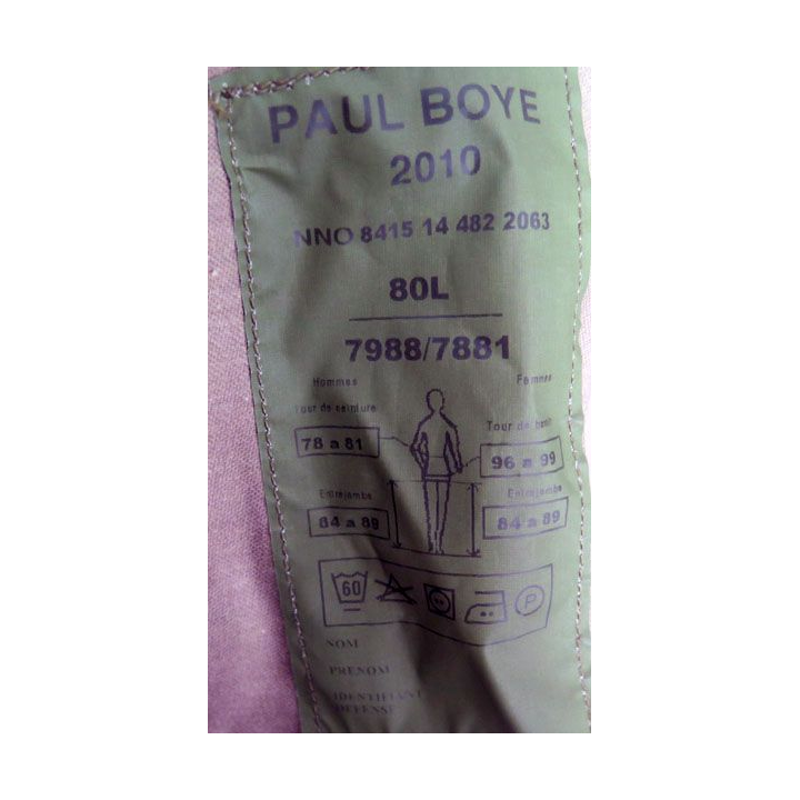 Pantalon de treillis camouflé vert armé taille 80 L Paul Boye 2010 