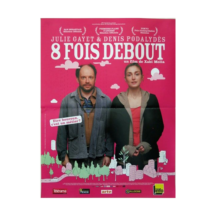AFFICHE FILM : affiche de cinéma du film "8 fois debout" dimension 40 x 53 cm (E002)