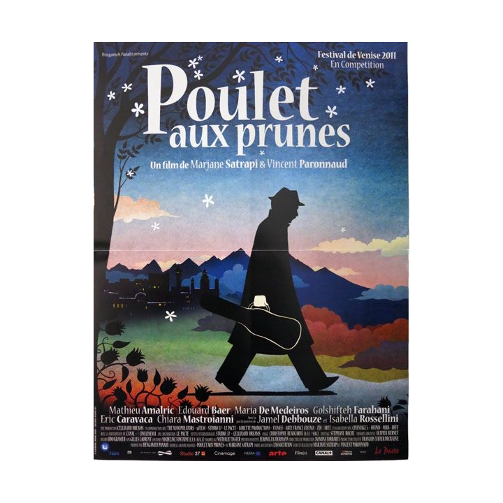 AFFICHE FILM : affiche de cinéma du film "Poulet aux prunes" dimension 40 x 53 cm (E002)