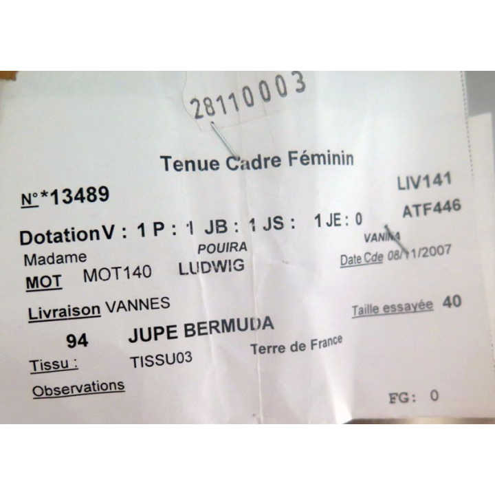 Jupe bermuda d'uniforme français cadre féminin terre de France
