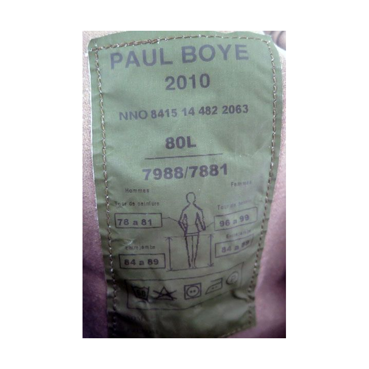 Pantalon de treillis camouflé vert armé taille 80 L Paul Boye 2010 