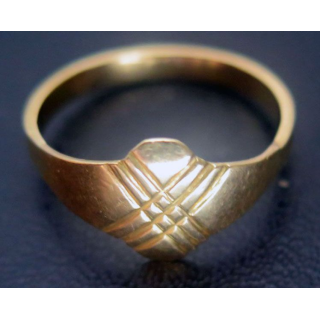 Bague en métal doré avec poinçon en forme de fleur ou hérisson