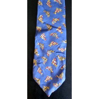 Cravate Jacomo Paris 100 % soie dauphins sur fond bleu