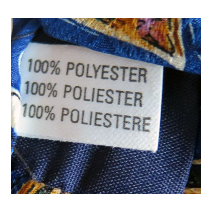 Cravate Burton 100 % polyester fleurs sur fond bleu 