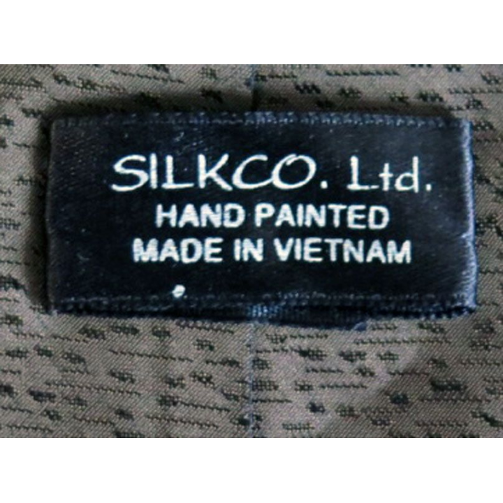 Cravate Silk Co Ltd hand painted made in vietnam marron