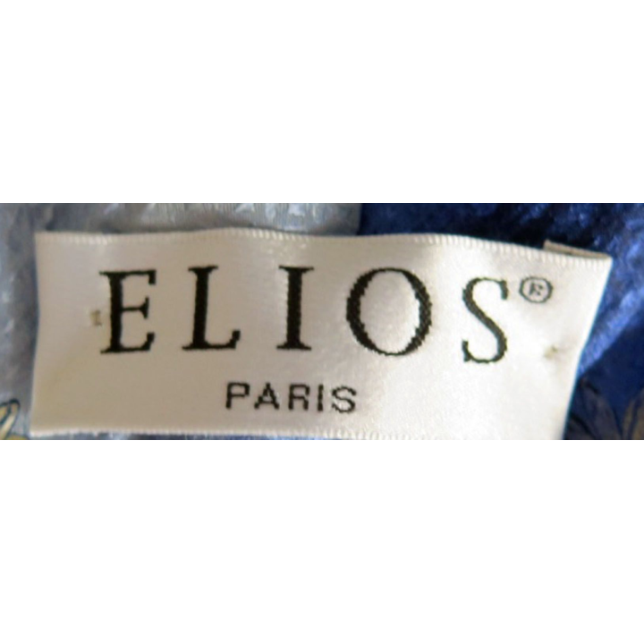 Cravate Elios Paris 100 % Soie fleurs sur fond pastel bleu 