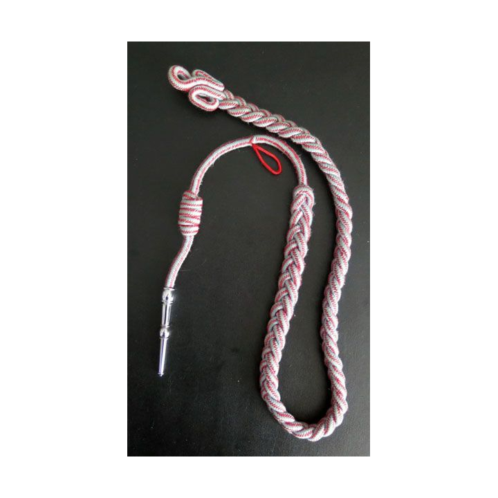  MILITARIA : fourragère Croix de Guerre des TOE aiguillette argentée