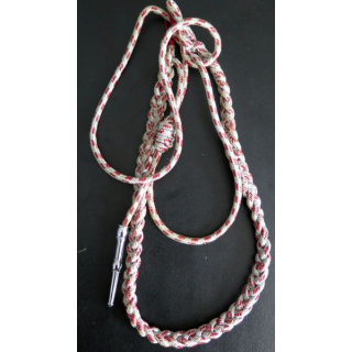  MILITARIA : fourragère Croix de Guerre des TOE aiguillette argentée