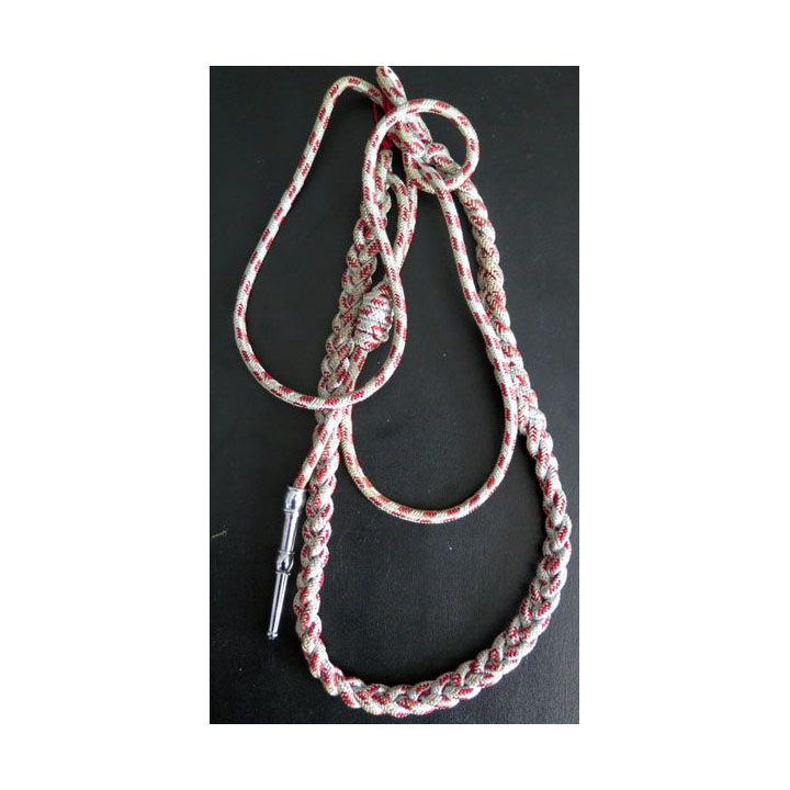  MILITARIA : fourragère Croix de Guerre des TOE aiguillette argentée