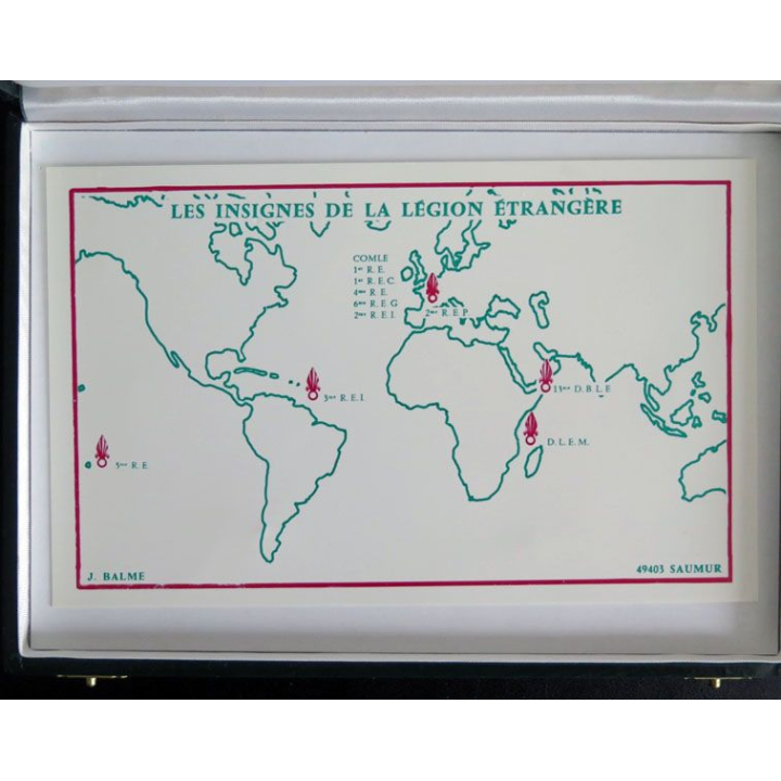LEGION : coffret de 11 insignes de la Légion étrangère en écrin superbe