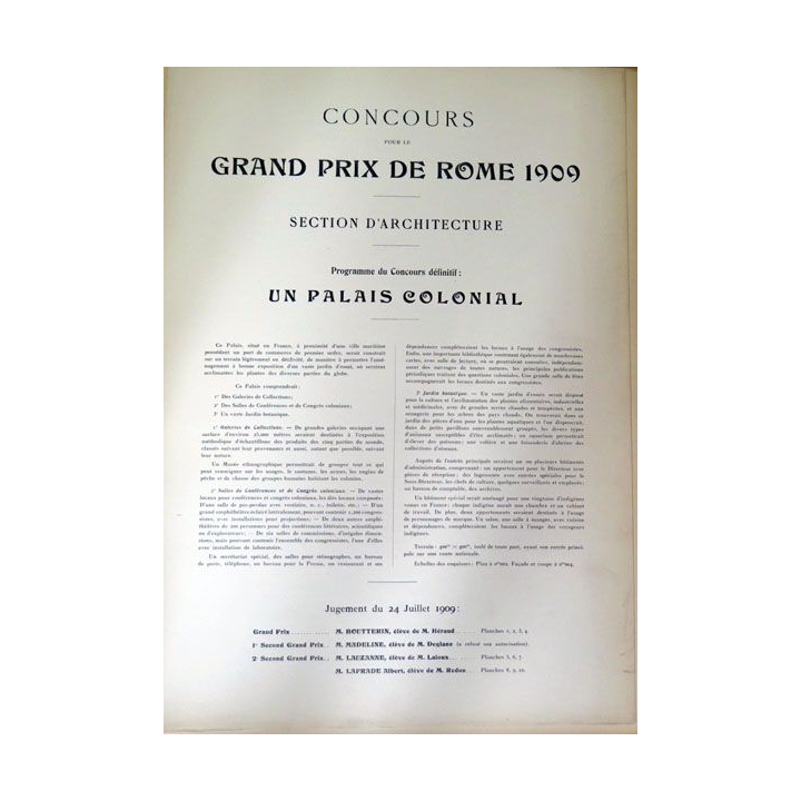 Les Grands prix de Rome d'Architecture 1907 - 1909 - 1910 - 1911 (89 planches)