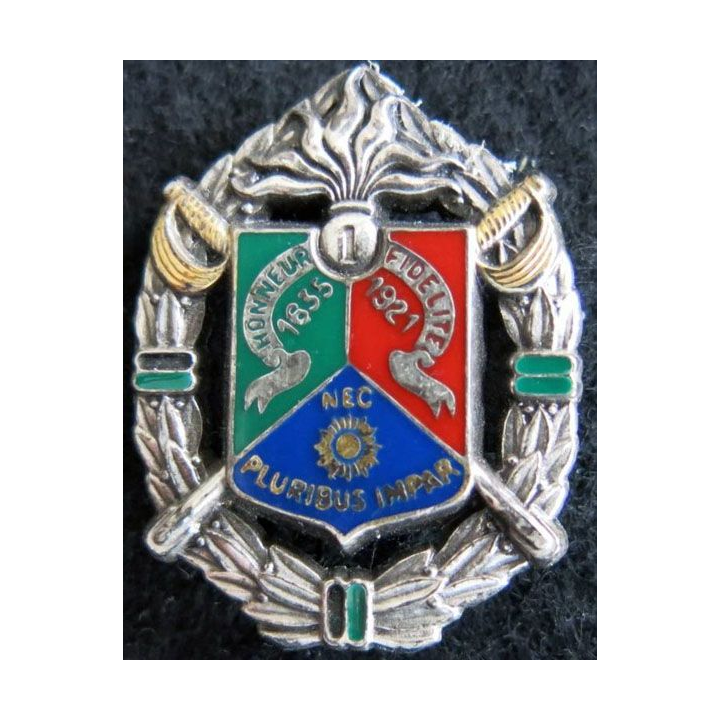 1° REC : insigne métallique du 1° régiment étranger de cavalerie de fabrication Balme Saumur