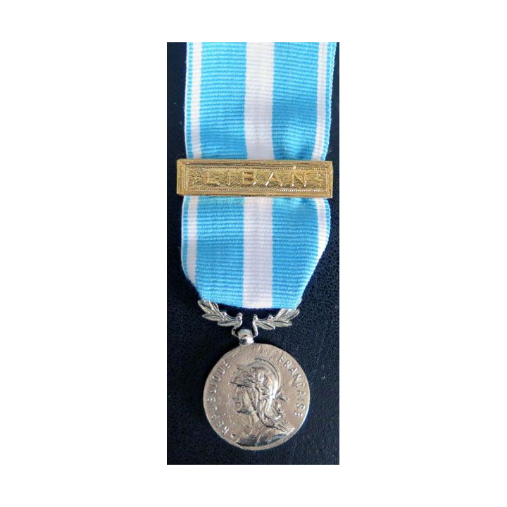 médaille d'outre mer agrafe " Liban " en métal argenté fab libanaise