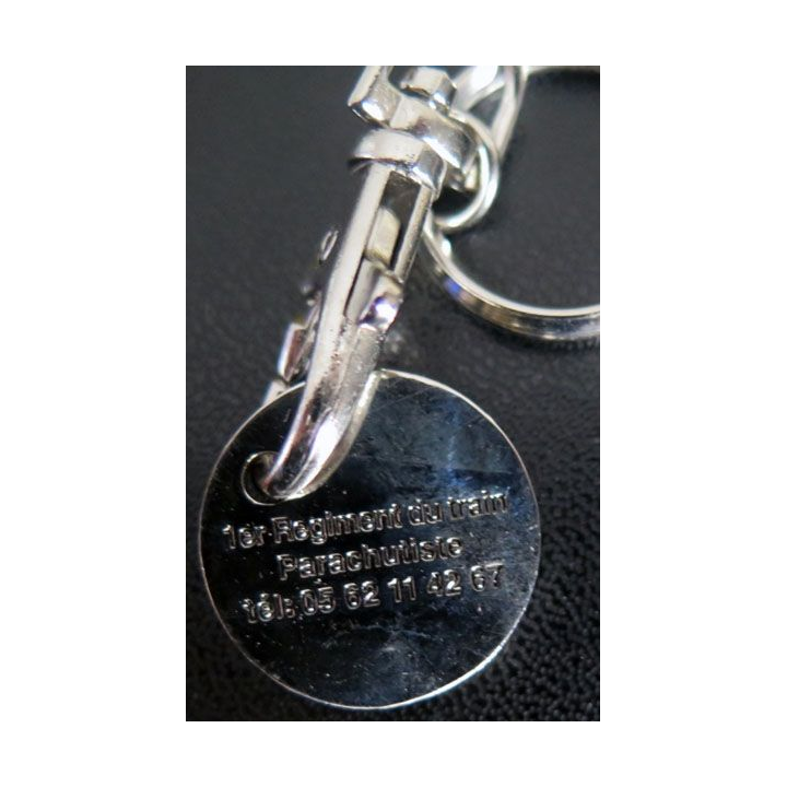 PORTE CLEFS du 1° RTP régiment du train parachutiste pièce à caddie