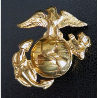 US MARINES : Insigne de col des Marines US en bronze sur vis 