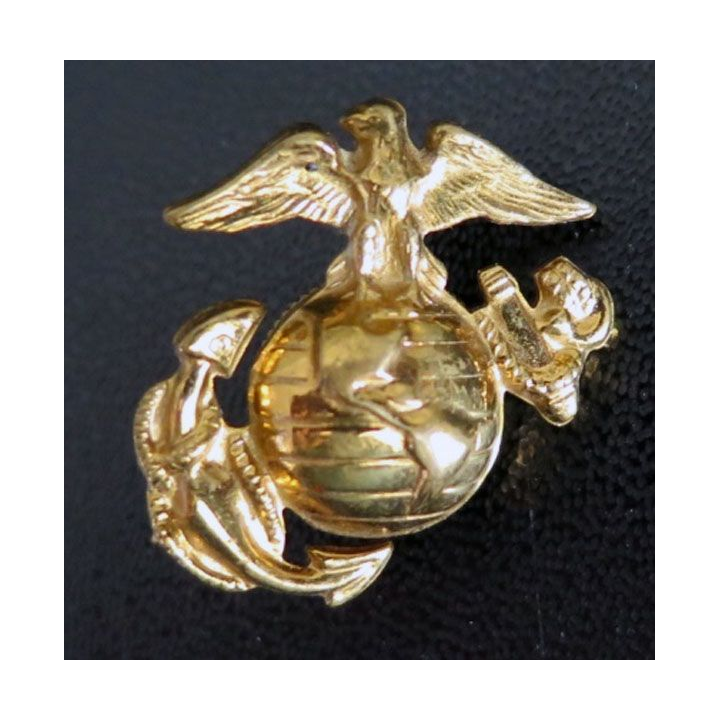 US MARINES : Insigne de col des Marines US en bronze sur vis 