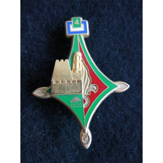 2° REI : Insigne métallique de la 4° compagnie du 2° régiment étranger d'infanterie Fraisse N° 857
