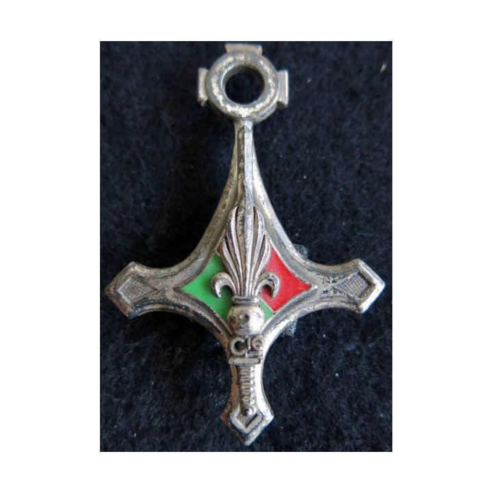 4° RILE : insigne métallique de la 2° Cie du 4° régiment d'infanterie de la Légion étrangère Fraisse Paris